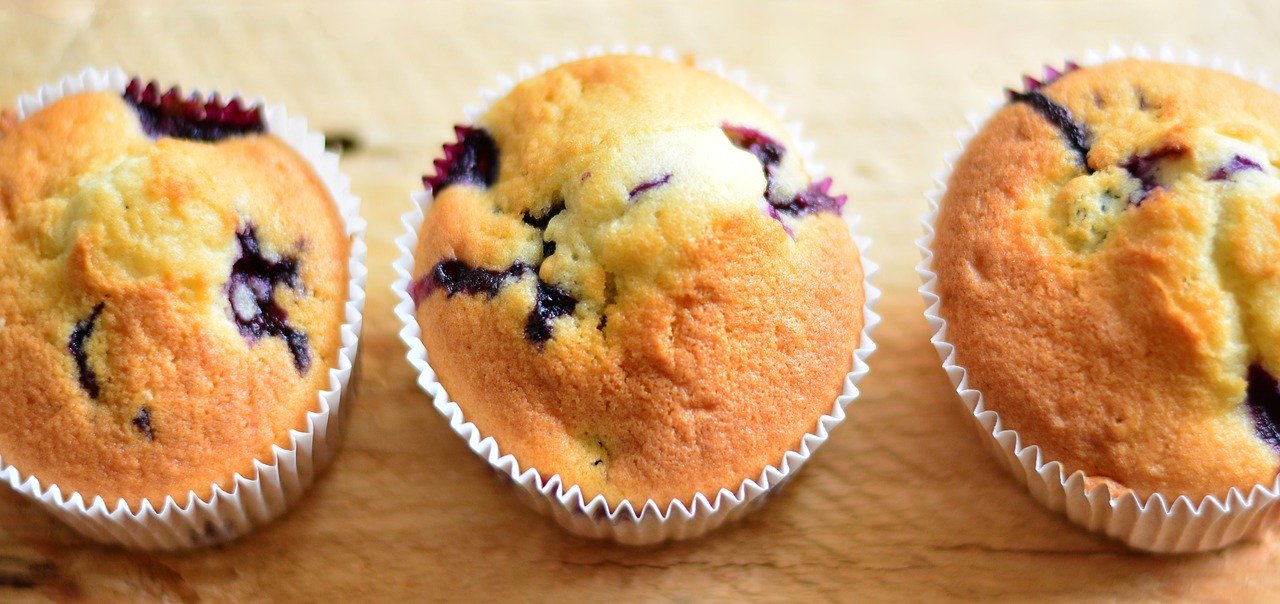 muffins, blueberry muffins, cake